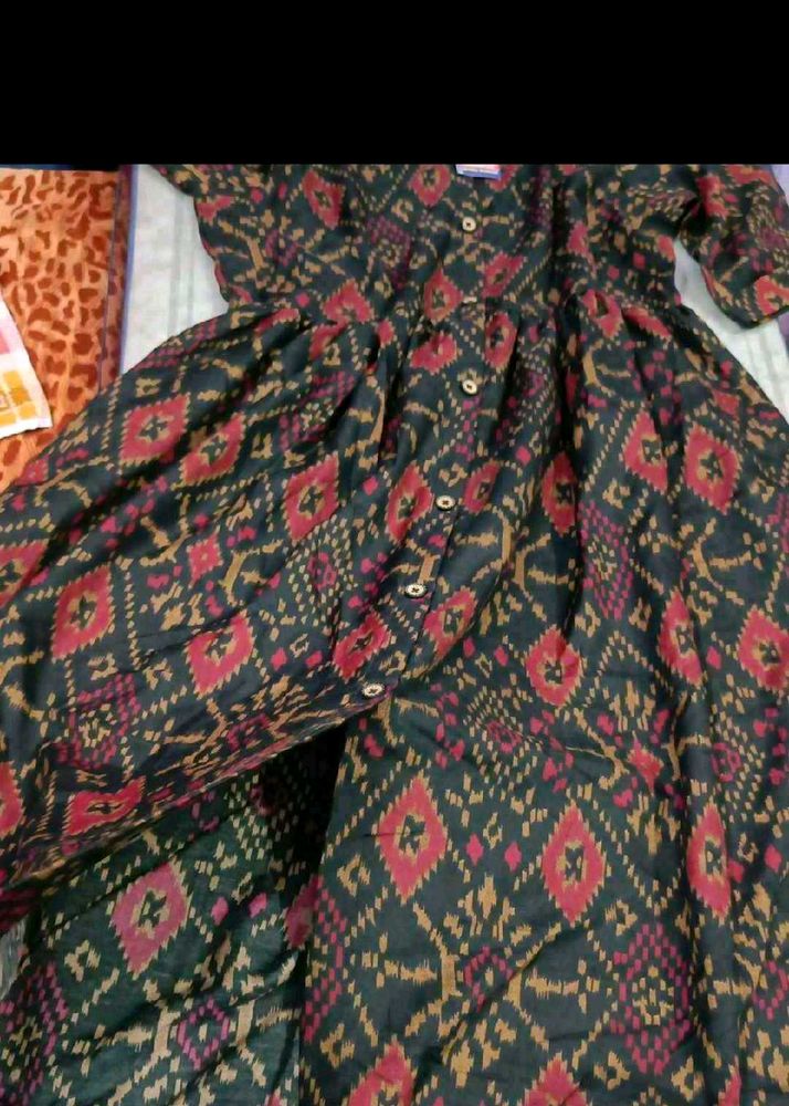 Ikkat Print Dress/Kurta