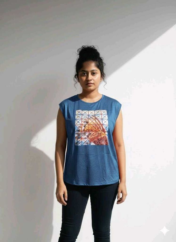 Printed Blue T-Shirt