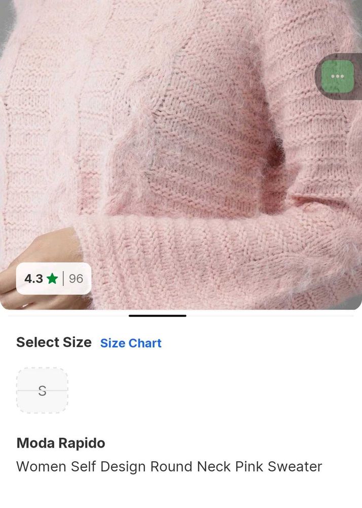 Pink Self Design Sweater