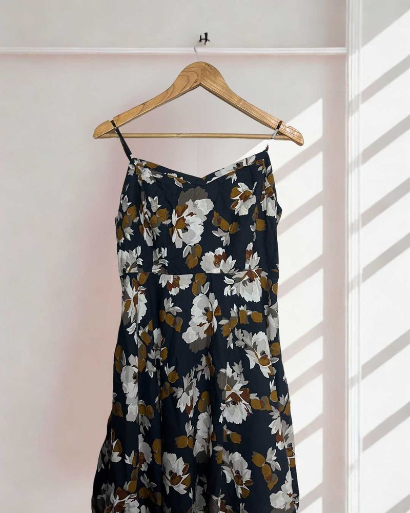Strappy Floral Skater Dress