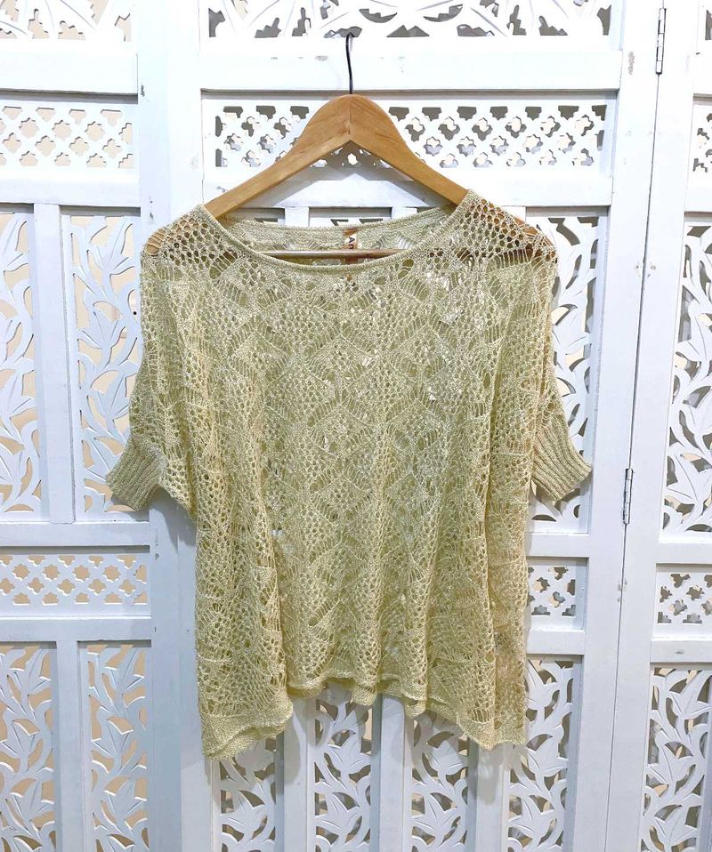 Golden Breeze Crochet Top C