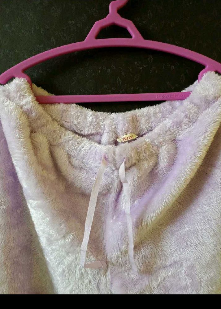 Soft Lavender Fuzzy Trousers