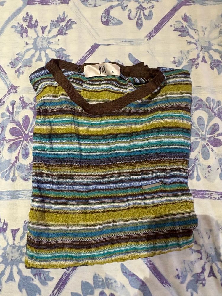 Striped V-Neck Top