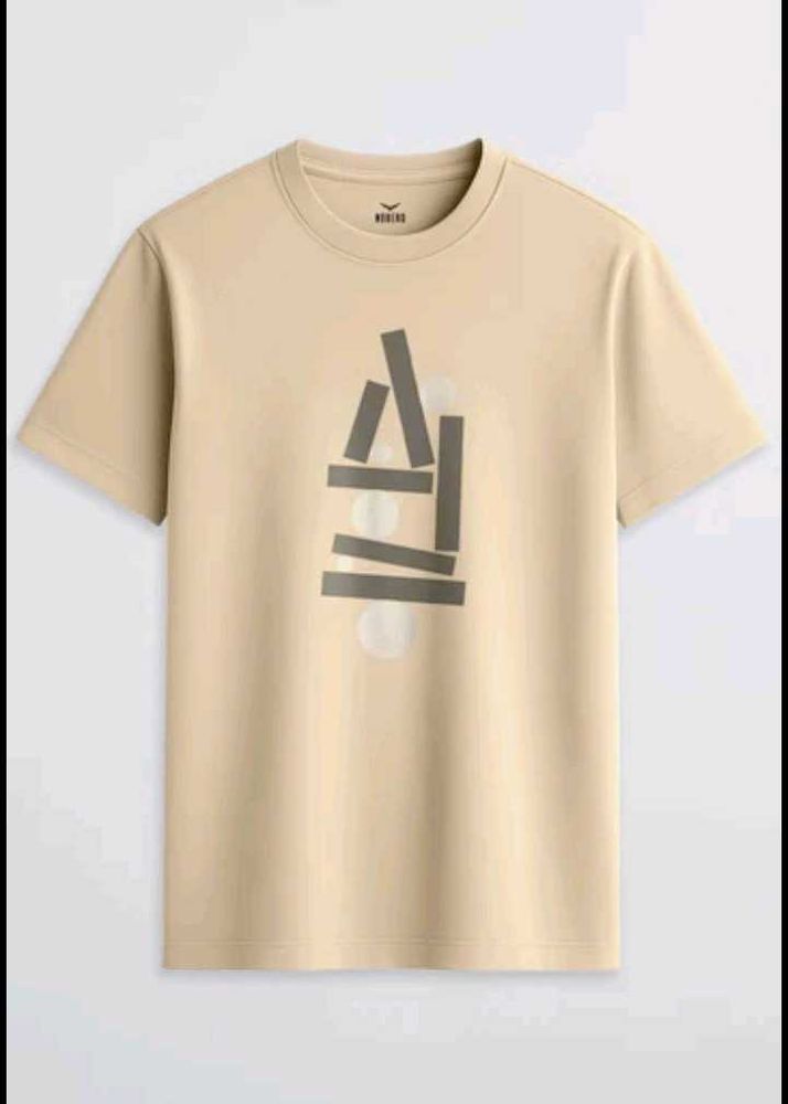 Beige Graphic Print T-Shirt