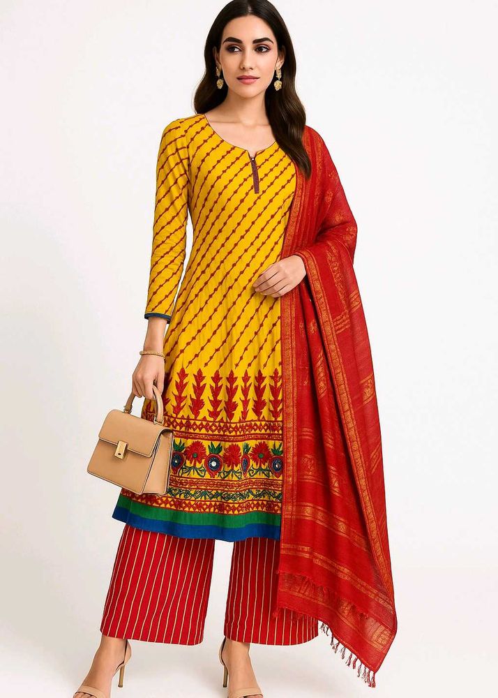 Beautiful Embroidered Frock Kurta Pant Dupatta