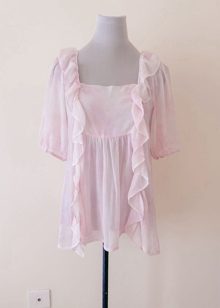RUFFLE PINK TOP