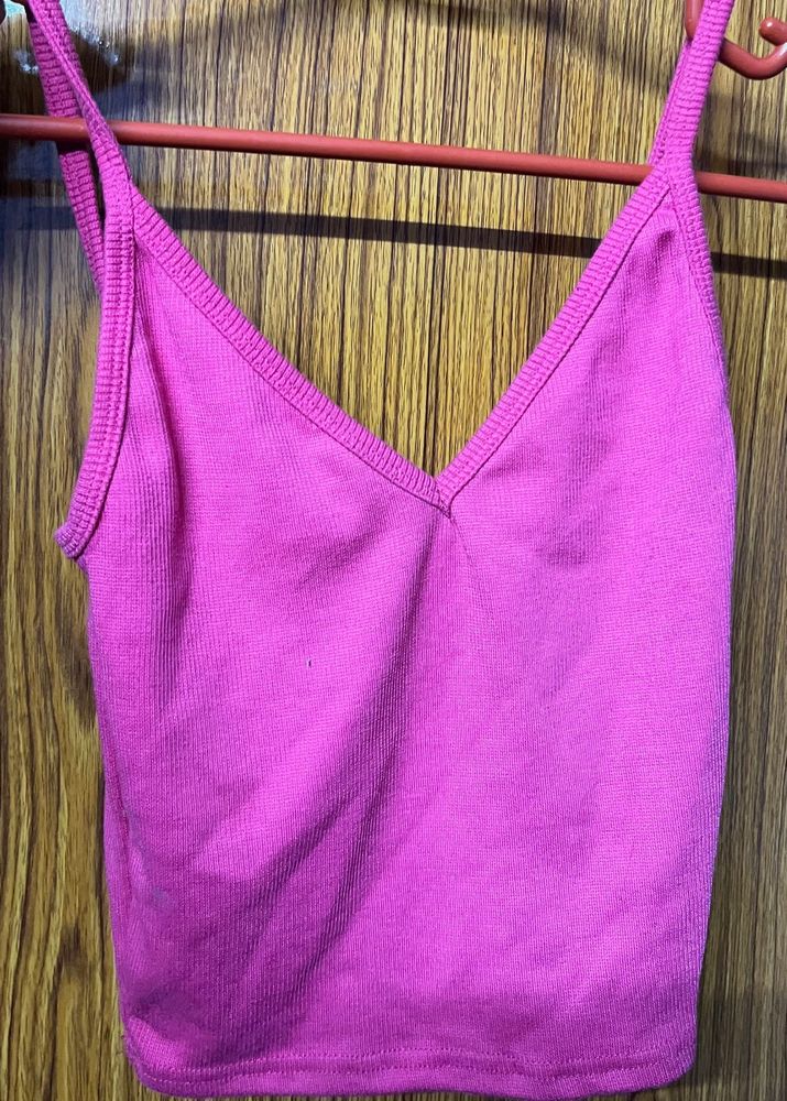 Pink V-Neck Tank Top