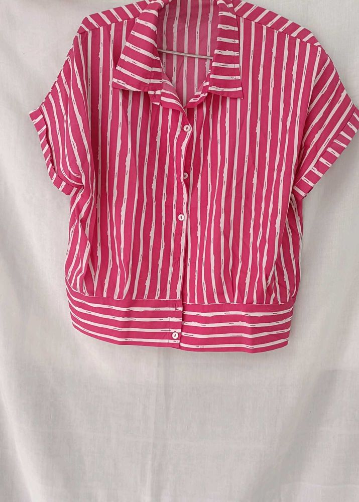 Vintage Pink Striped Top