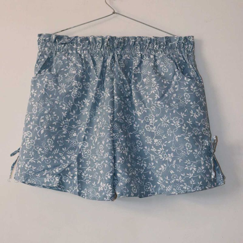 Floral Print Blue Shorts