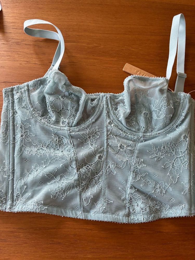 Skims Ultra Fine Corset Lace – Denim color