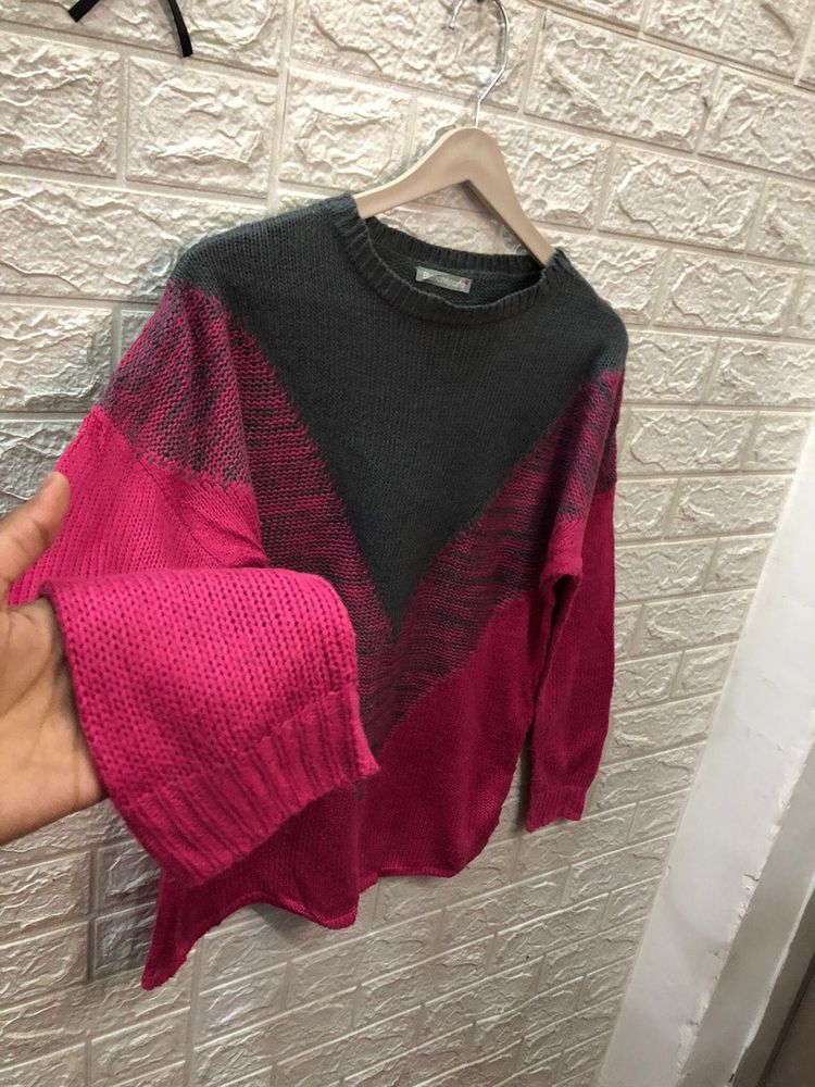 Color Block Pullover Sweater