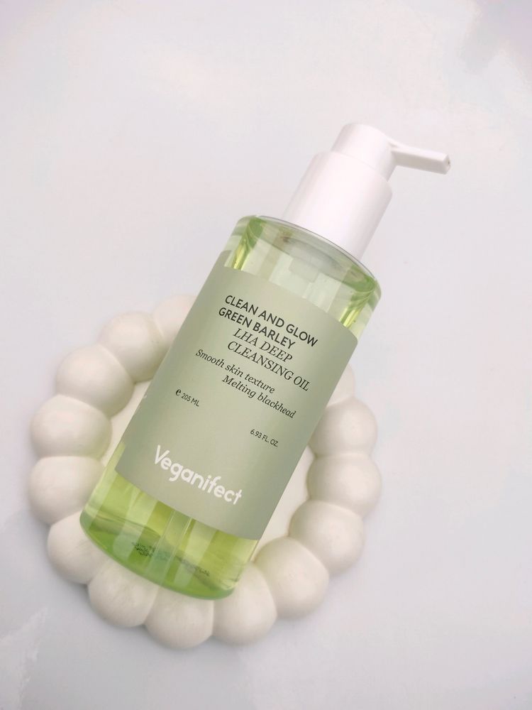 Vegnifect Clean &amp; Glow Bean &amp; Barley Cleansing Oil Best Korean Heating Oil For Deep Exfoliation Work For Acne Prone Skin