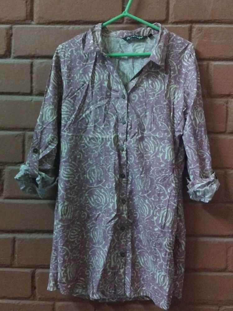 Patterned Shirt Dress