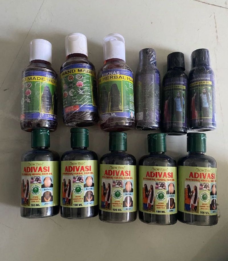 Adivasi &amp; Hiknas Herbal Hair Oil Bundle pack of 11