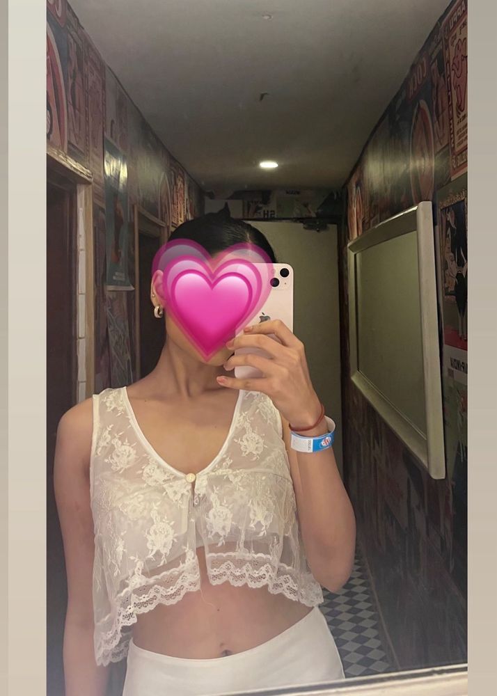 White Lacy Top