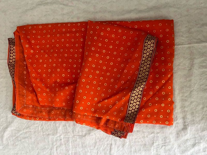 Elegant Orange Saree