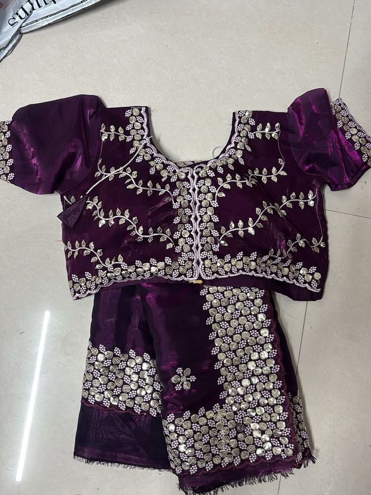 Elegant Purple saree  Set