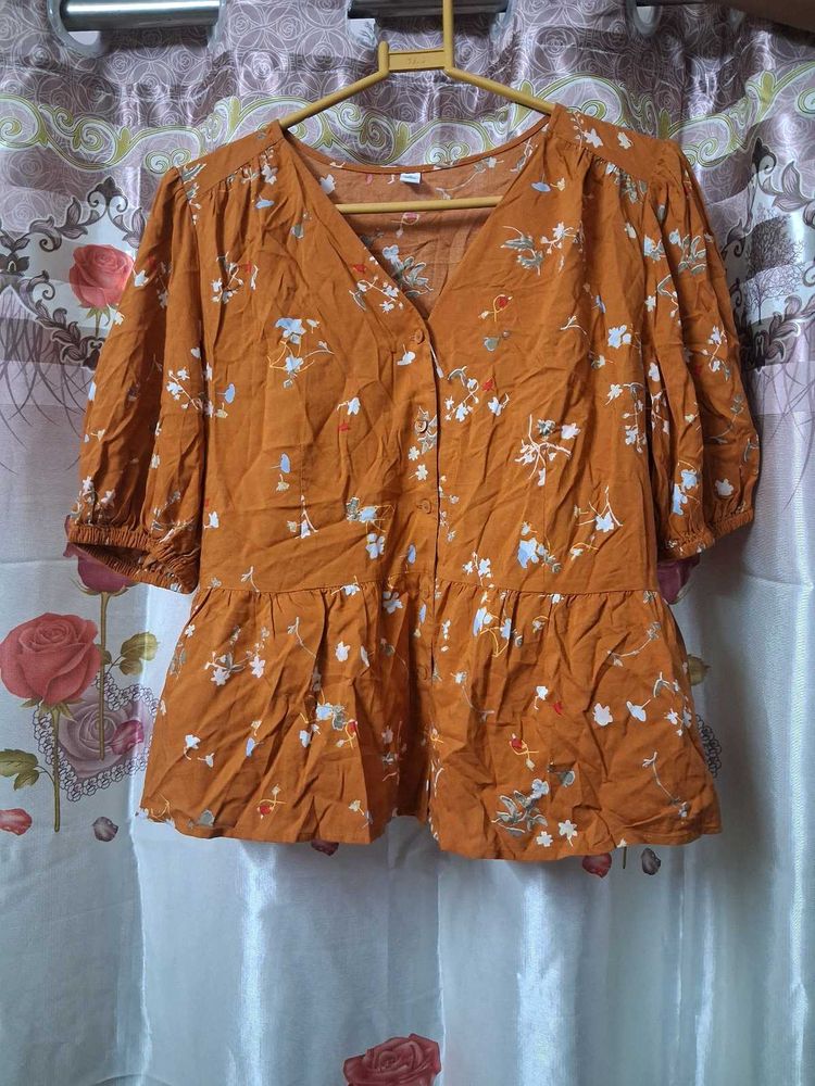 Floral Print Peplum Top