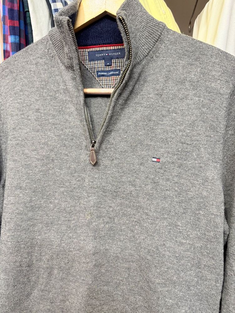 Tommy Hilfiger Quarterzip 100% Lambswool Sweater