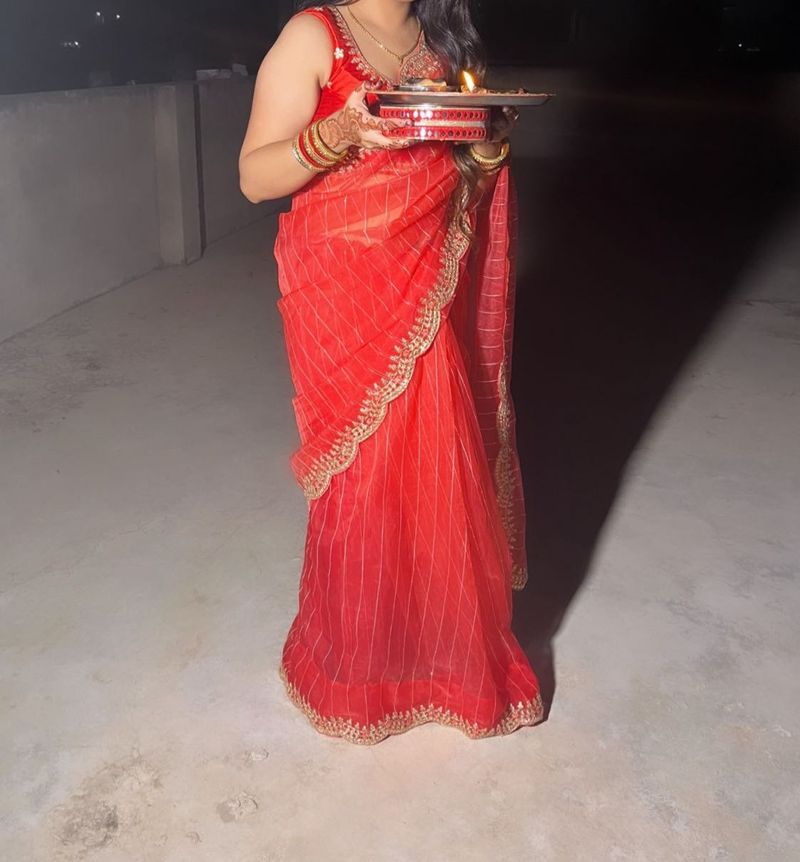 Saree With Readymade Blouse Bust Size Till 42