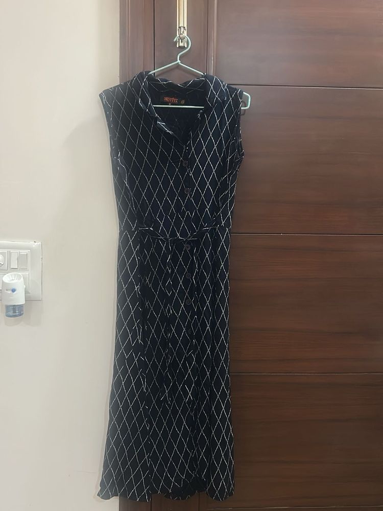 Chic Blue Printed Dress