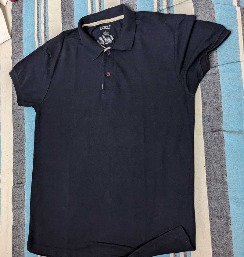 Navy Blue Collar Tshirt