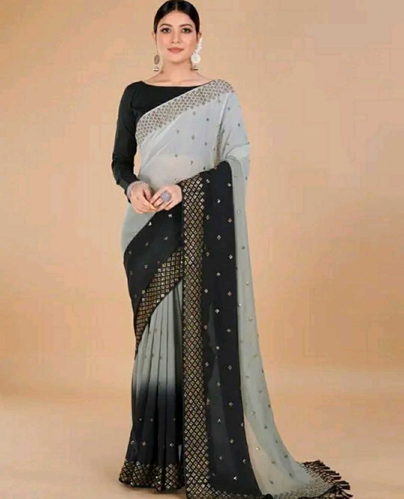 DESIGNER SAREE WITH BLOUSE PIECE (TOTALLY NEW)