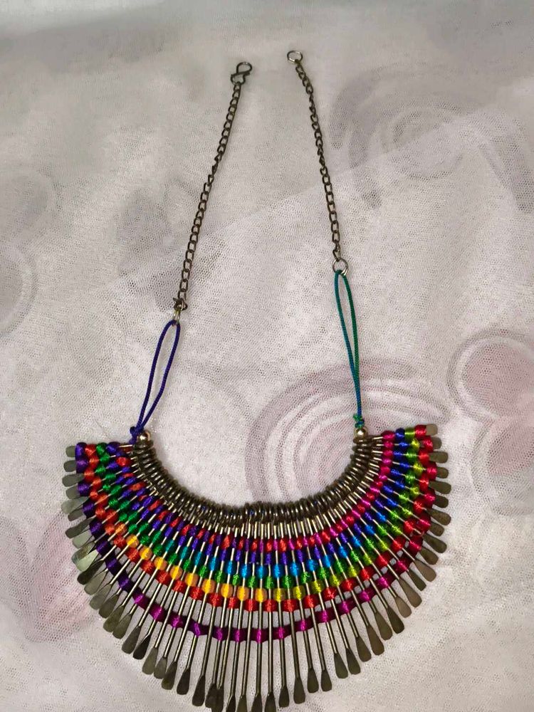 Rainbow Fringe Necklace
