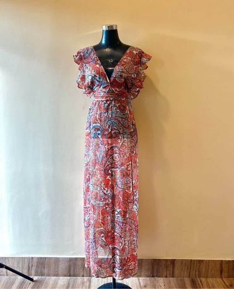 Orange Sheer Summer Dress