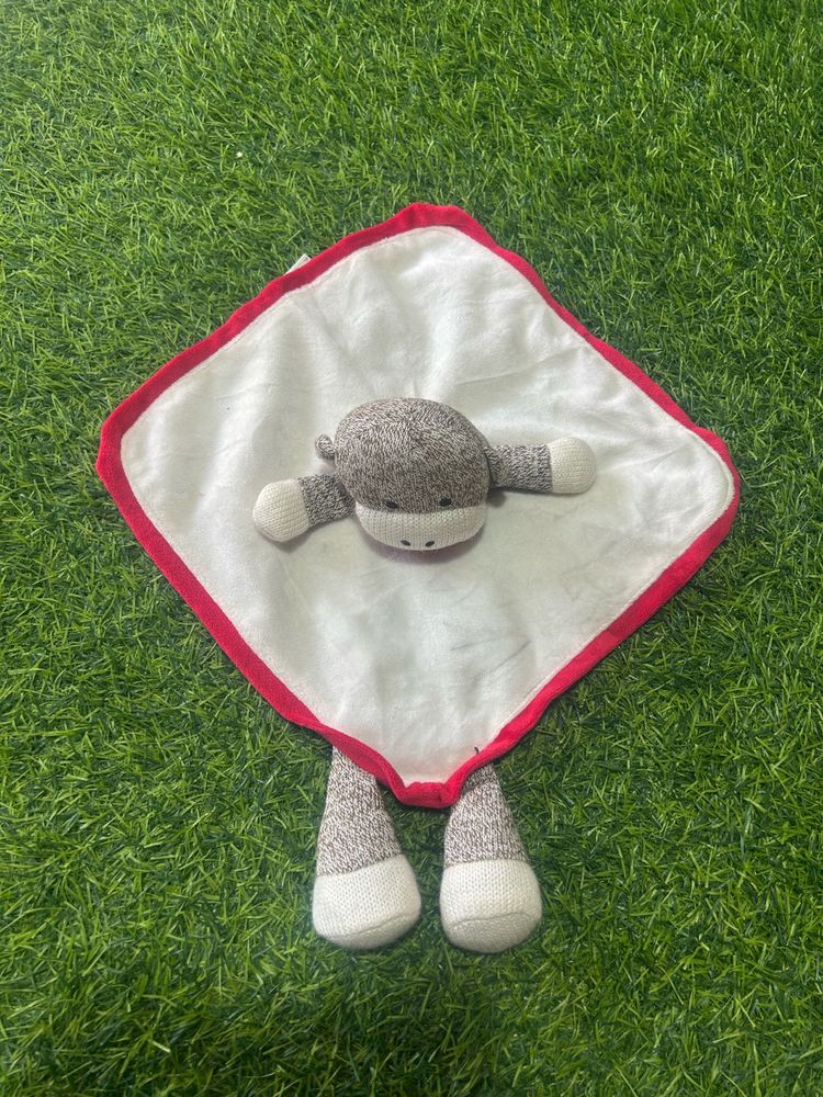 Baby Starters Sock Monkey Plush White/Red Trim Sec