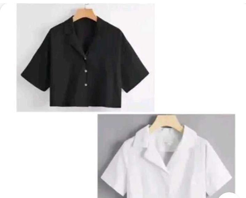 Chic Cropped Shirt Set