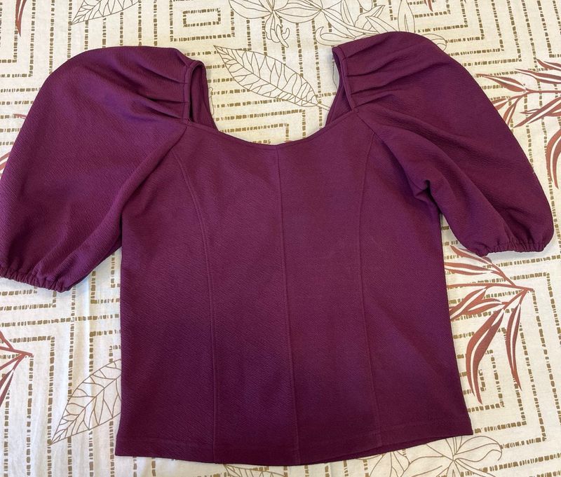 Purple Puff Sleeve Top