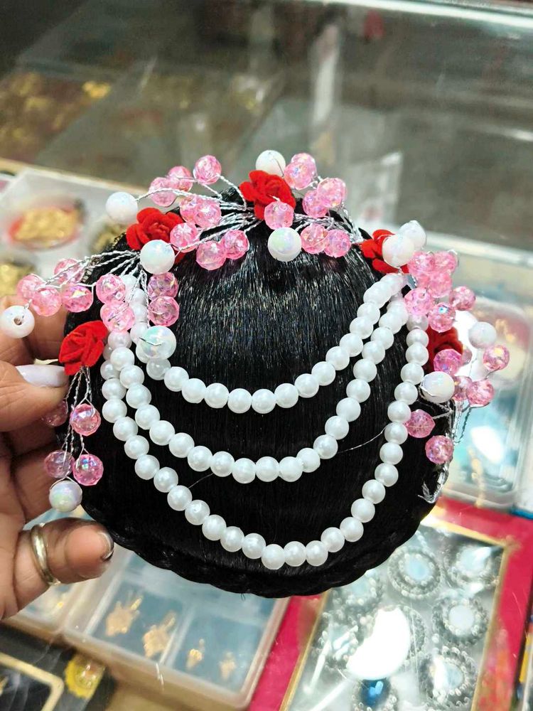 Elegant Beaded Hair Bun Accessory