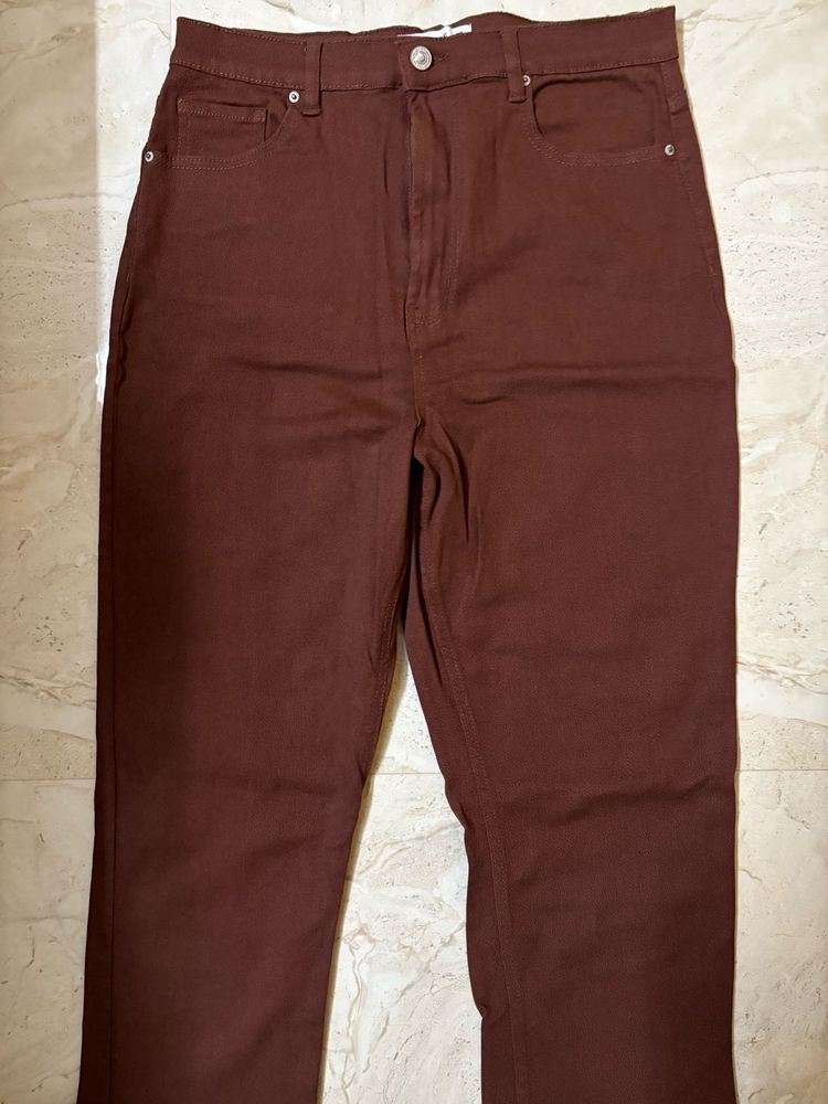 Brown  Straight Leg Jeans