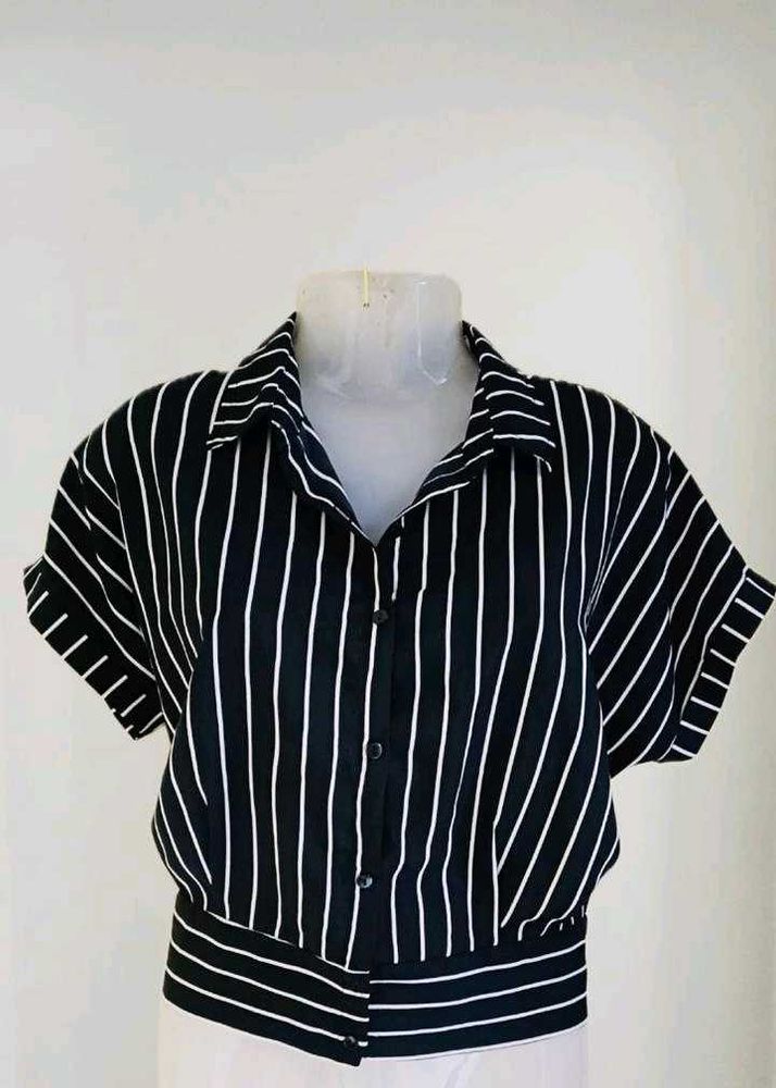 Striped Button-Down Top