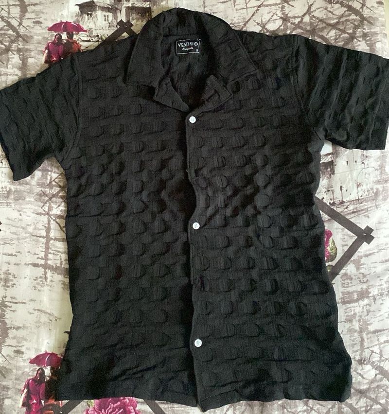 Textured Black Shirt