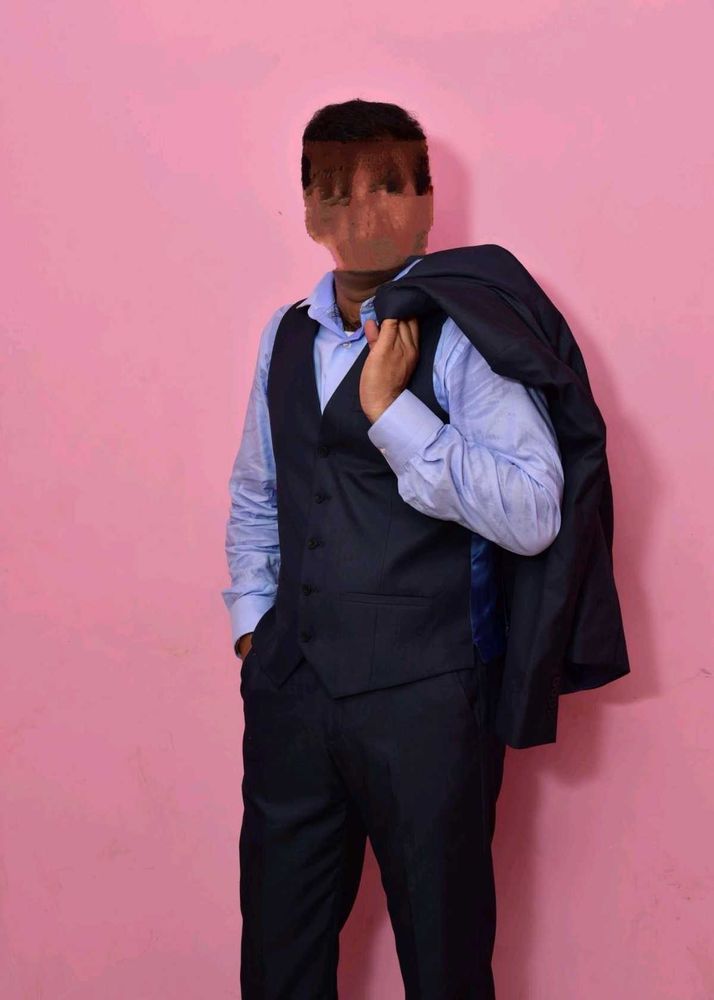 Navy Blue Suit Vest