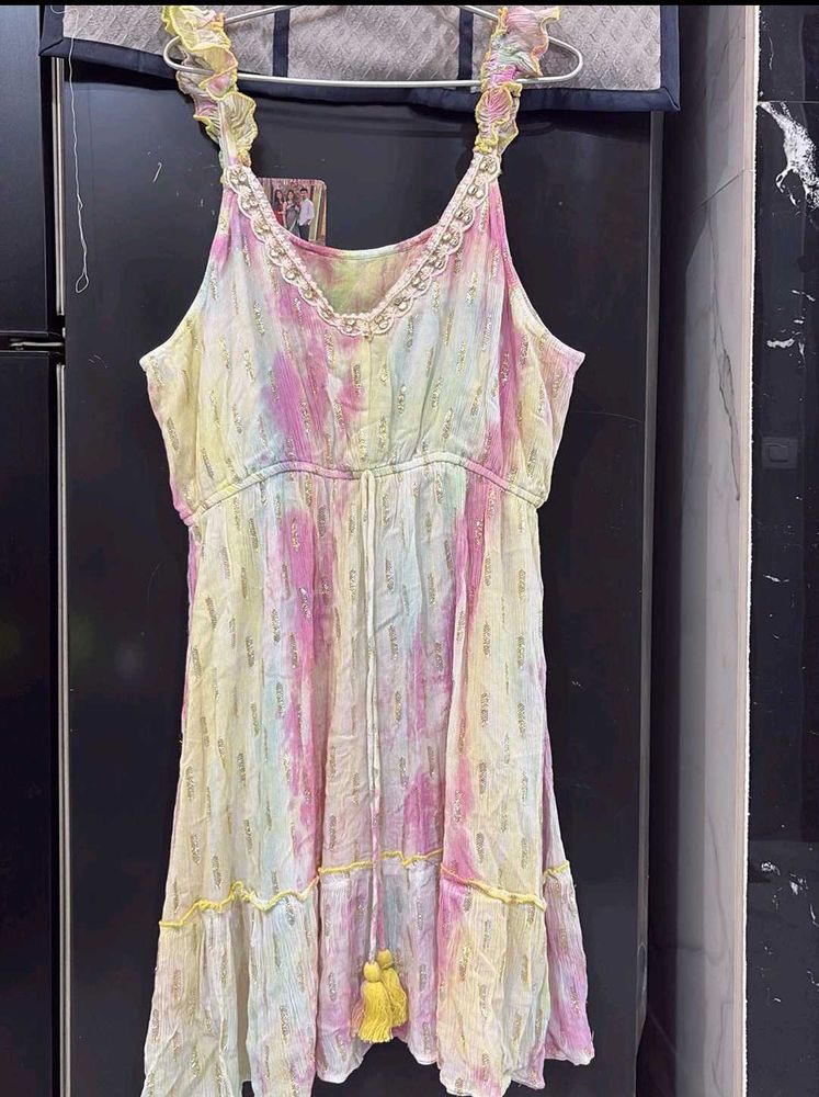Price Drop🔽 Multicolored Tie Dye Frock🌷💓