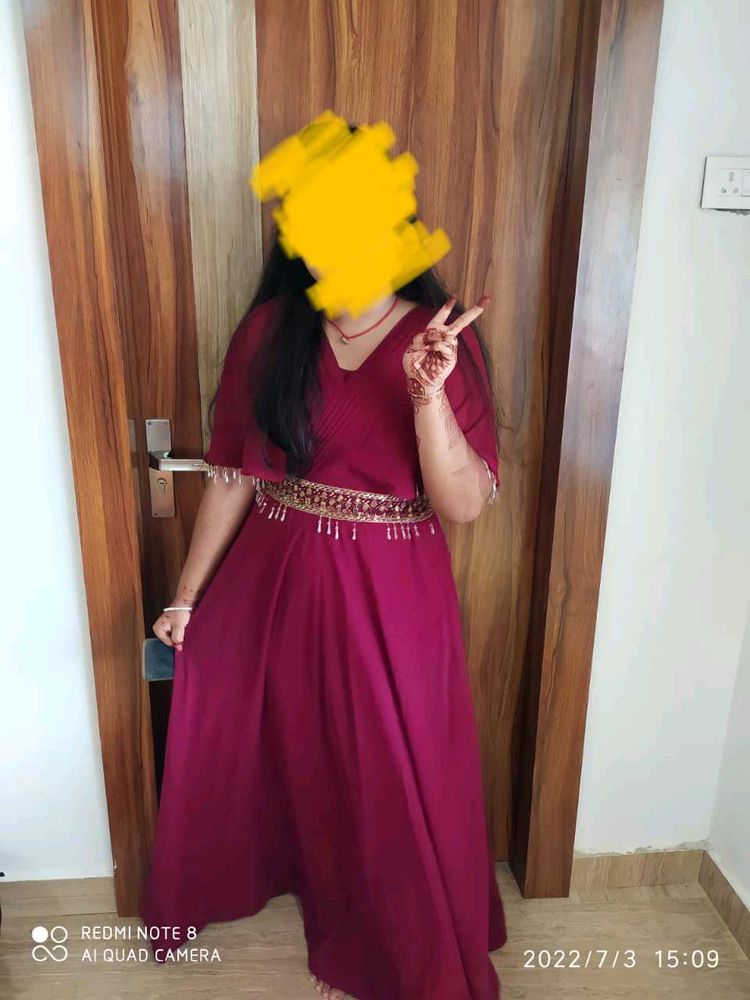 Elegant Maroon Ethnic Gown