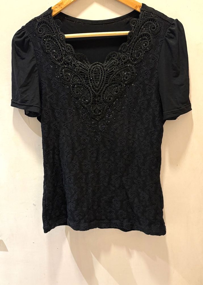 Elegant Black Lace Top