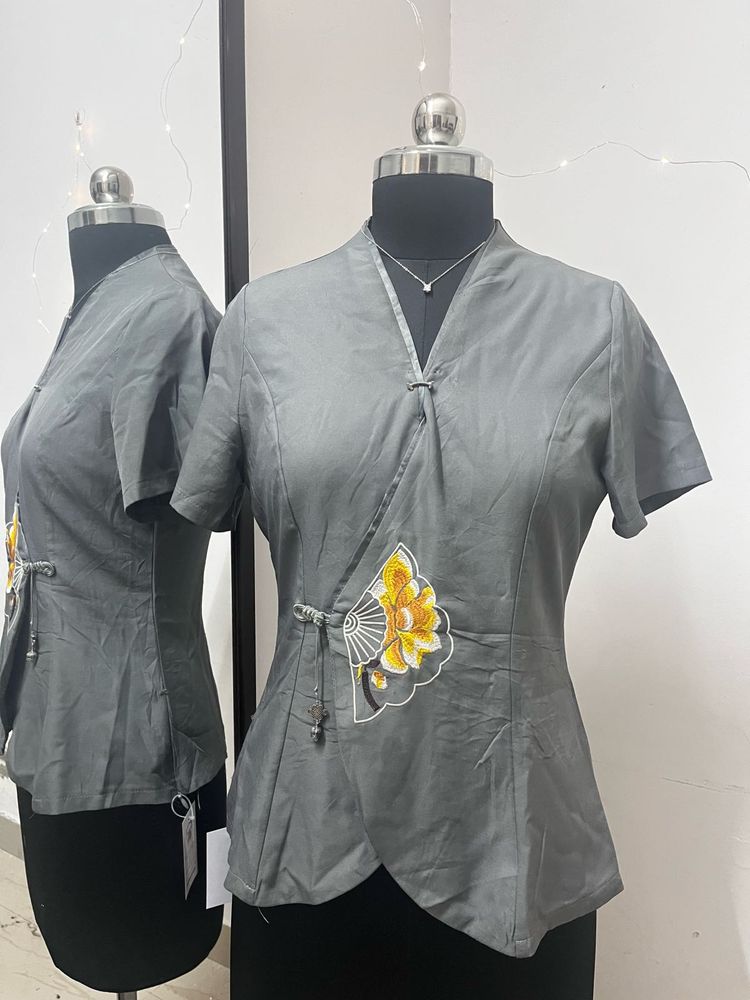 Grey Korean Top