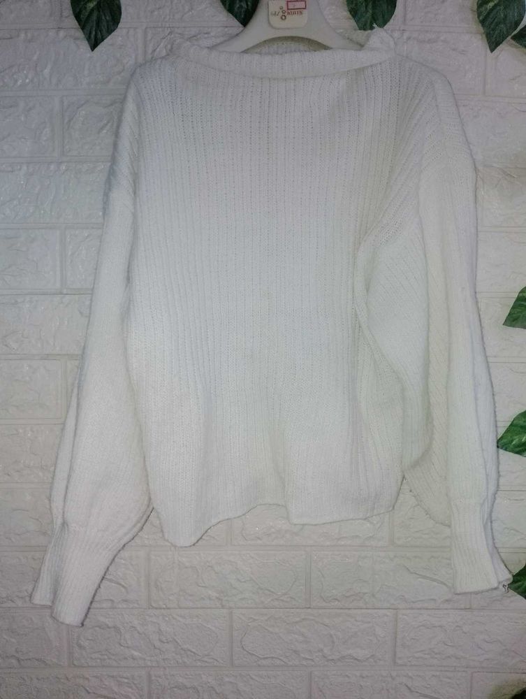 Cozy White Knit Sweater