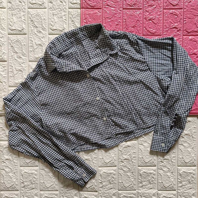 Checked Crop Shirt 💙