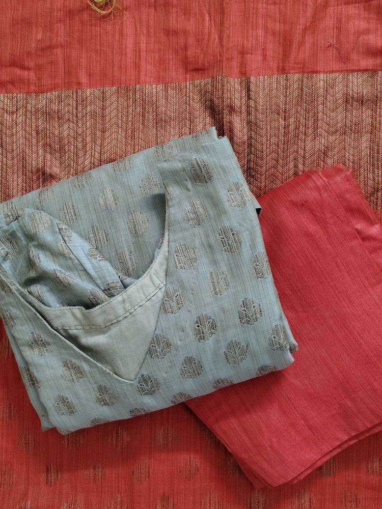3 Piece Cotton Silk Suit Set