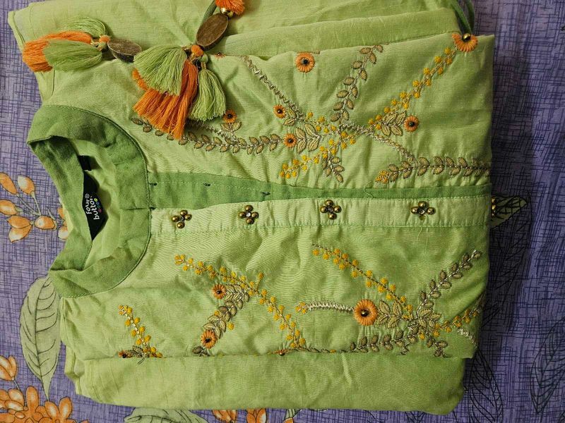 Green Embroidered Tunic