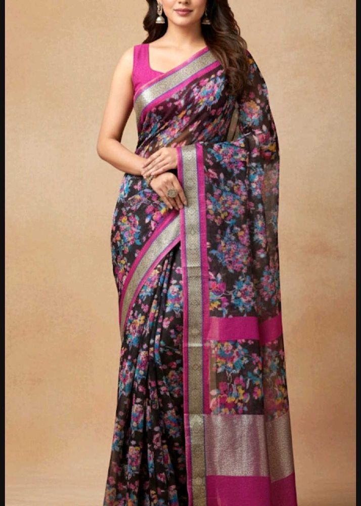 Floral Print Saree