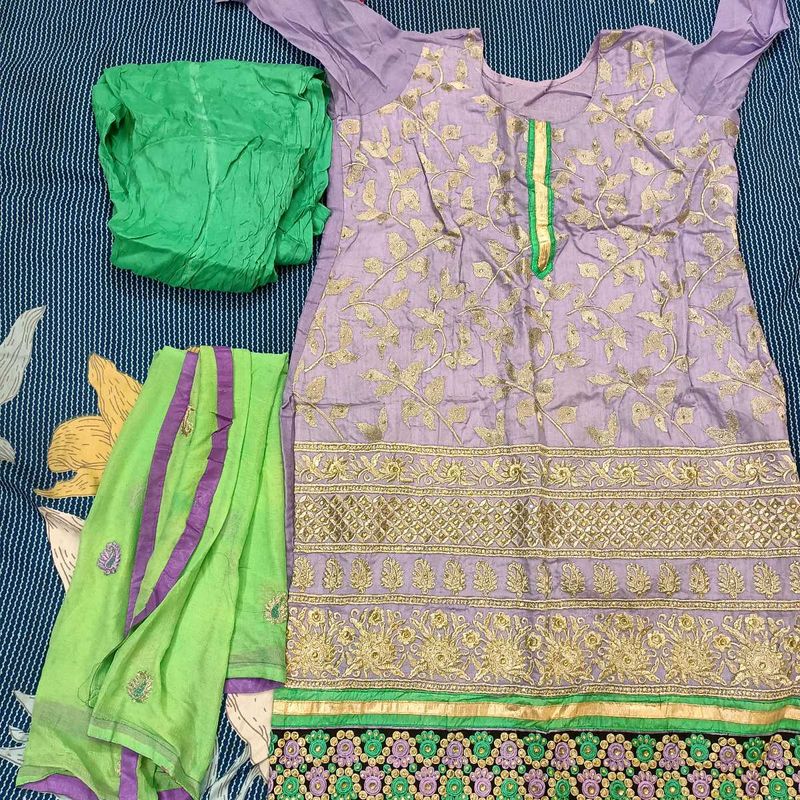 Peacock Colour  Readymade Suit