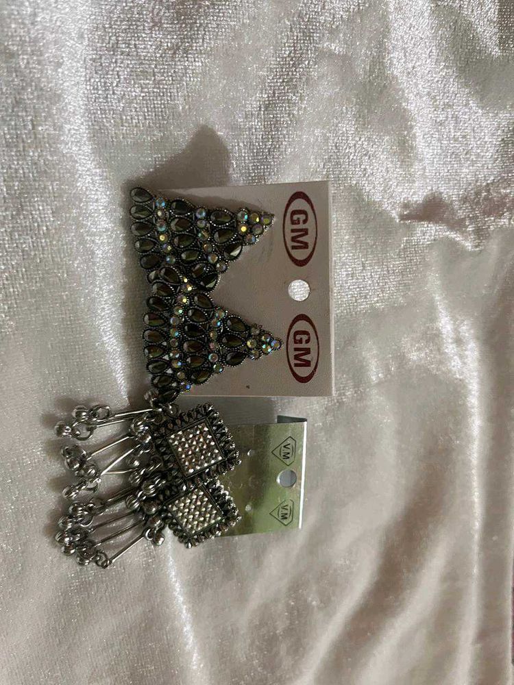 Stylish Silver Tone Drop Earrings