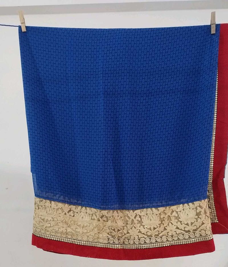 Blue &amp; Red Saree