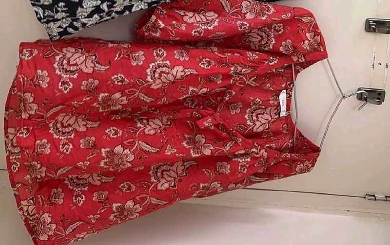 Floral Red Blouse